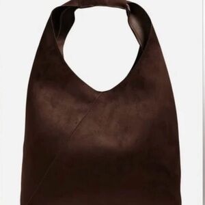 Banana Republic Factory Chocolate Vegan Suede Shoulder Bag